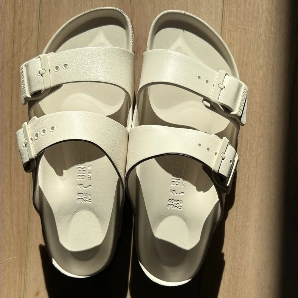 Birkenstock Cream Double-Strap Sandals - Picture 1 of 4